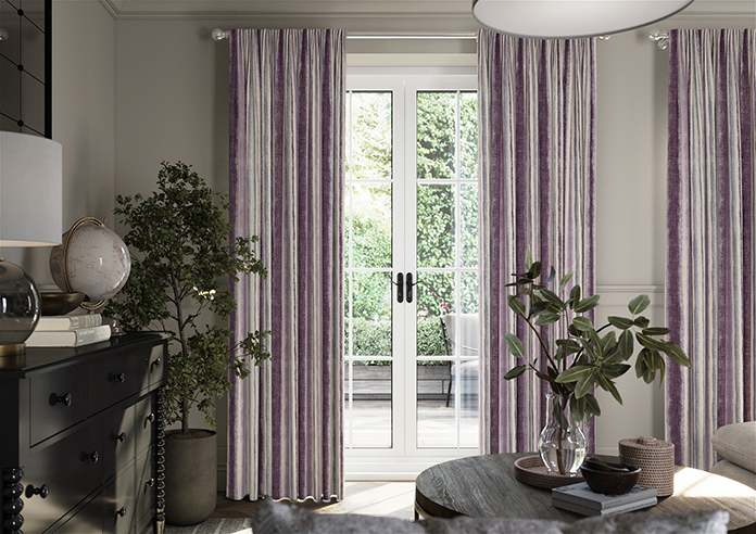 Guarda Stripe, Grape - Made to Measure Curtains - Image 3